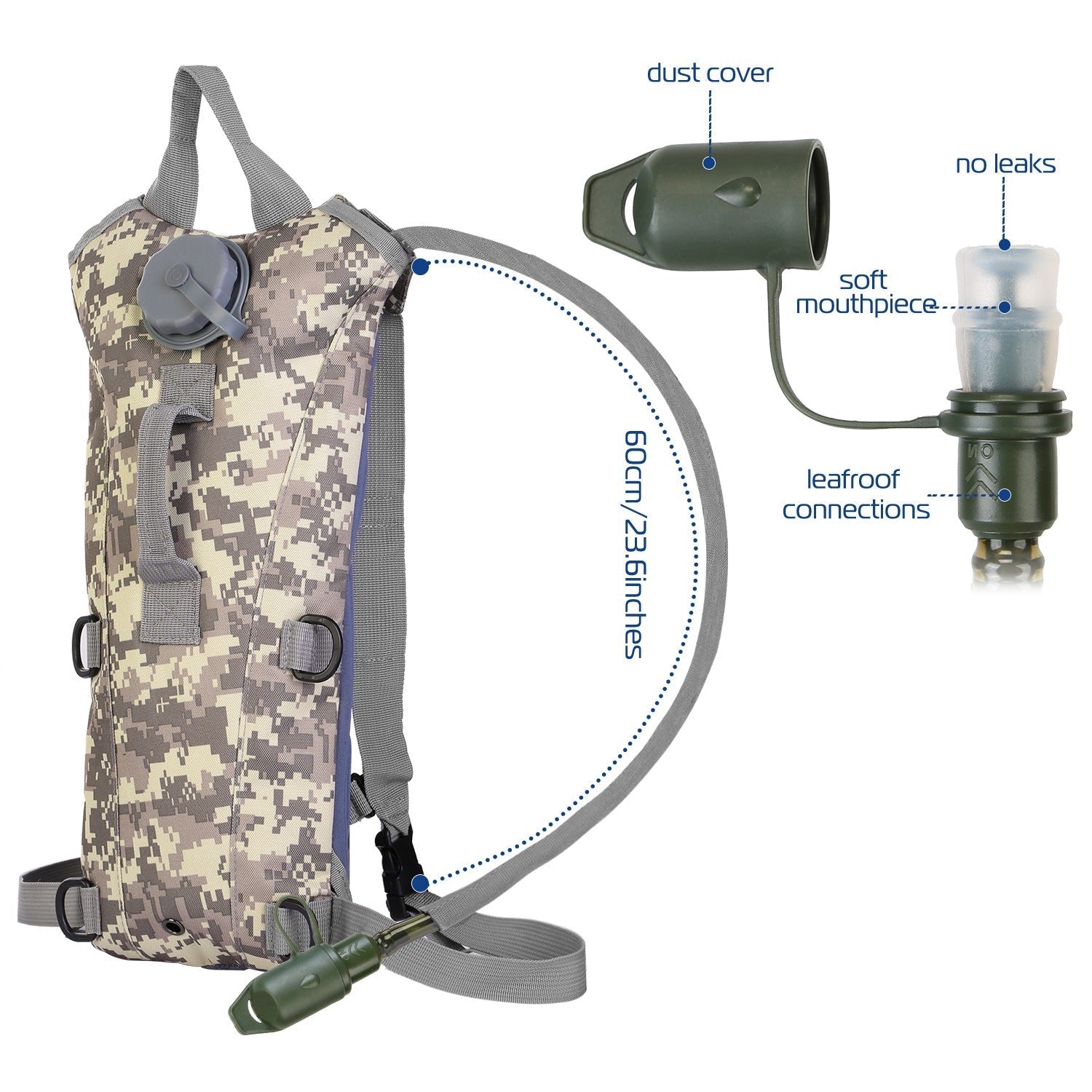 iMounTEK tactical hydration pack with 3L bladder, digital camouflage, adjustable straps GemGear on Tampa Home & Garden Store