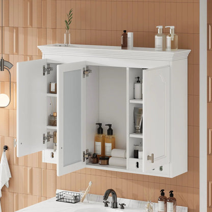 Wall mount medicine cabinet with adjustable shelves and soft closing hinges, white finish, Unique Piece Furniture on Tampa Home & Garden Store