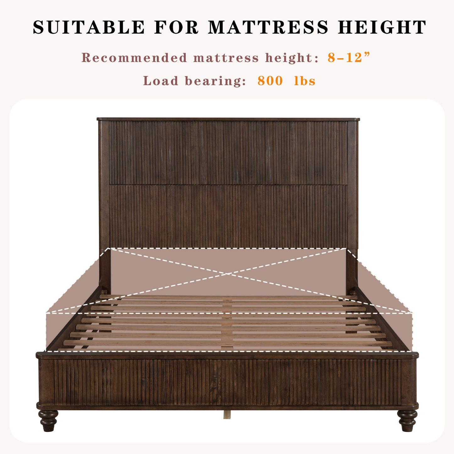 Solid Wood Platform Bed and the Tall Headboard