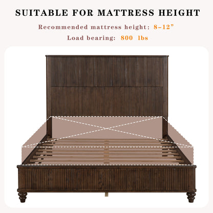 Solid Wood Platform Bed and the Tall Headboard
