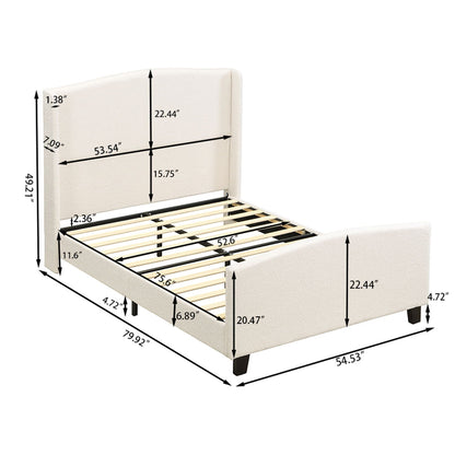 Sturdy Platform Bed Frame and a Padded Headboard