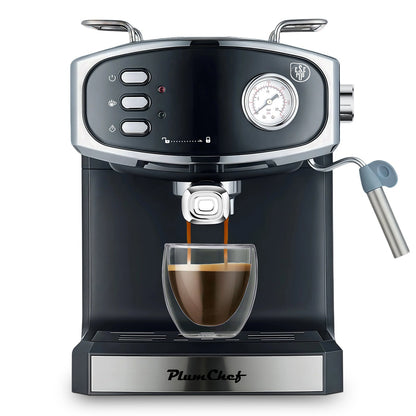 20 Bar Espresso Machine with Semi-Automatic Control, black-blue finish, HouseOfZazla on Tampa Home & Garden Store
