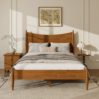 Queen Solid Wood Platform Bed and Headboard