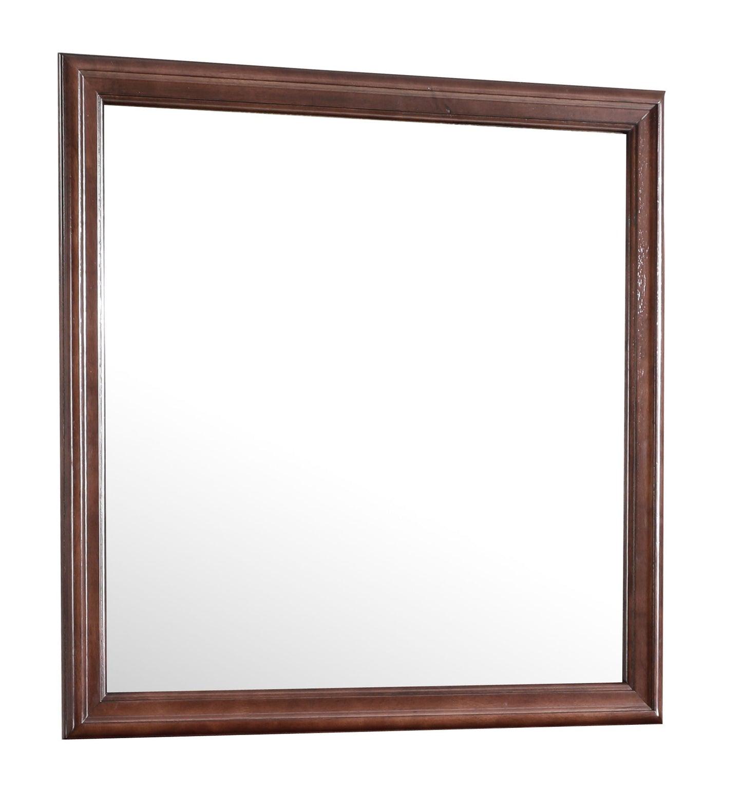 Traditional wall mirror in brown wood frame by Unique Piece Furniture with beveled edges on Tampa Home & Garden Store