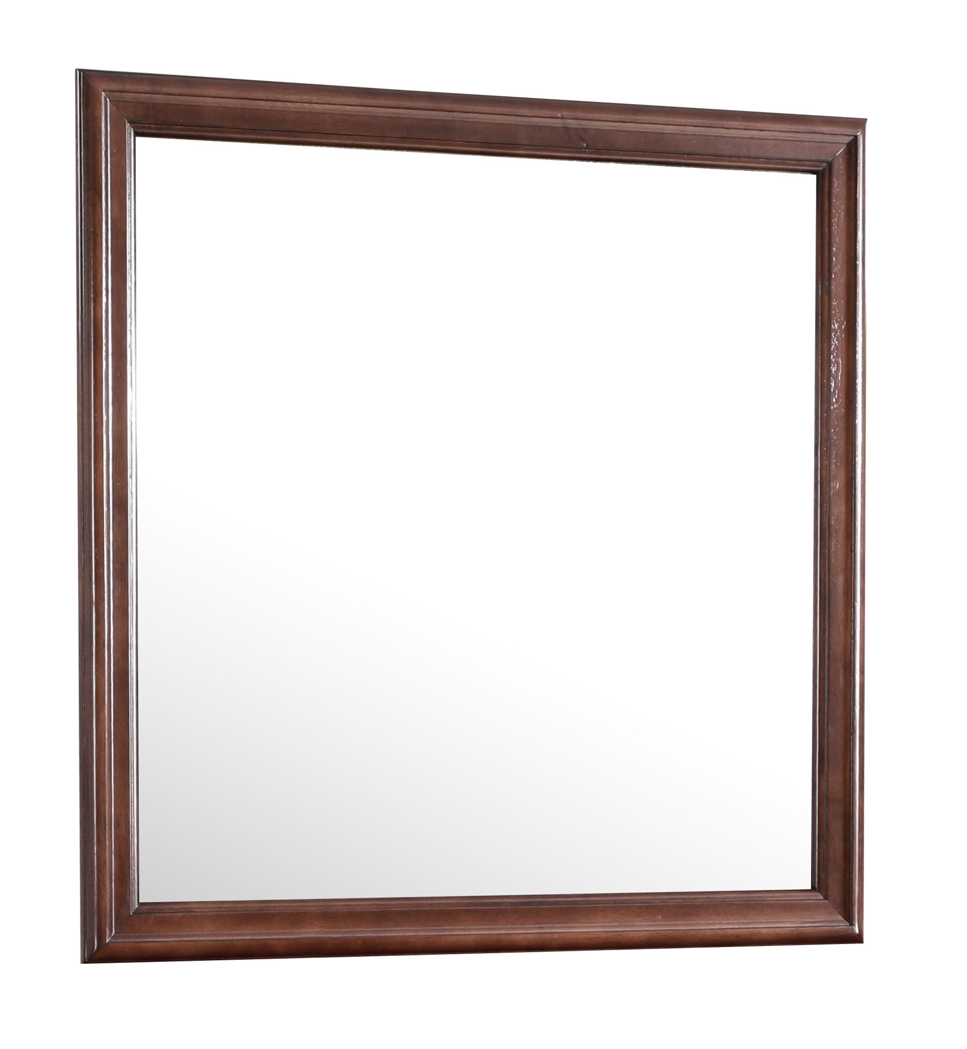 Traditional wall mirror in brown wood frame by Unique Piece Furniture with beveled edges on Tampa Home & Garden Store