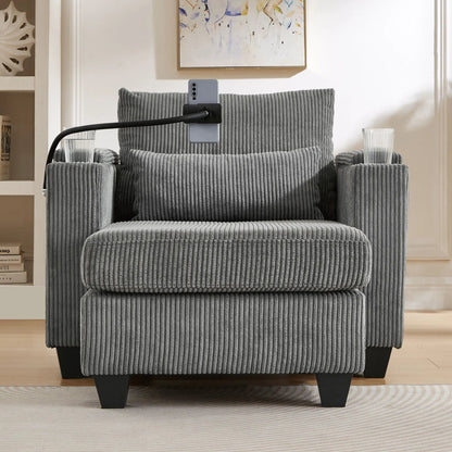 Convertible Chaise Lounge Chair With USB Ports