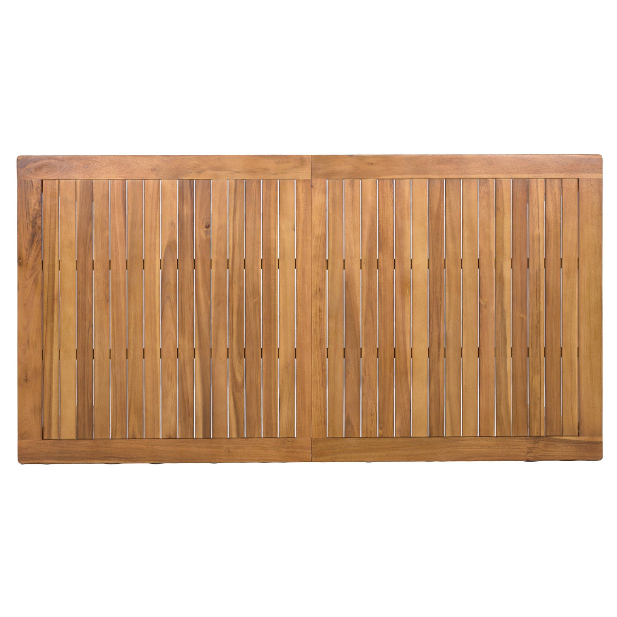 TOPMAX Patio 5pcs wooden dining set panel with vertical slats in warm brown finish on Tampa Home & Garden Store