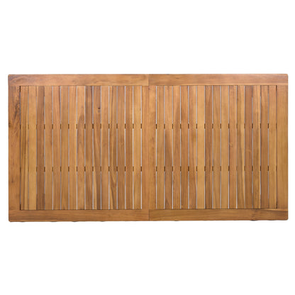 TOPMAX Patio 5pcs wooden dining set panel with vertical slats in warm brown finish on Tampa Home & Garden Store