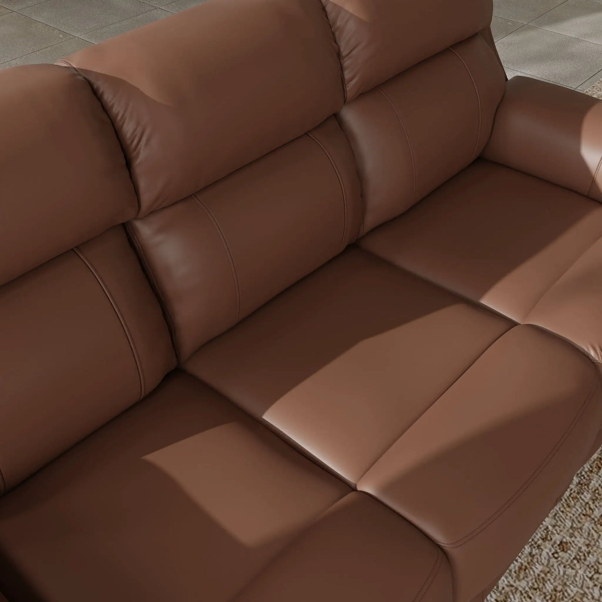 Oslo Dual Power Reclining Sofa by Unique Piece Furniture in brown leather on Tampa Home & Garden Store