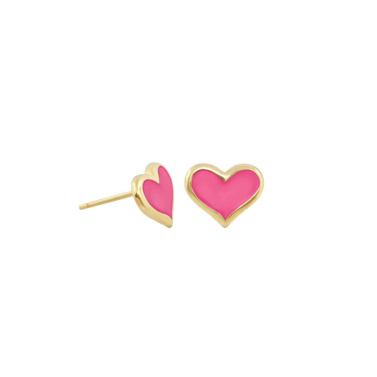 Heart Enamel Stud Earrings pink heart in gold-tone setting by Lauren G Adams Girl's Collection on Tampa Home & Garden Store