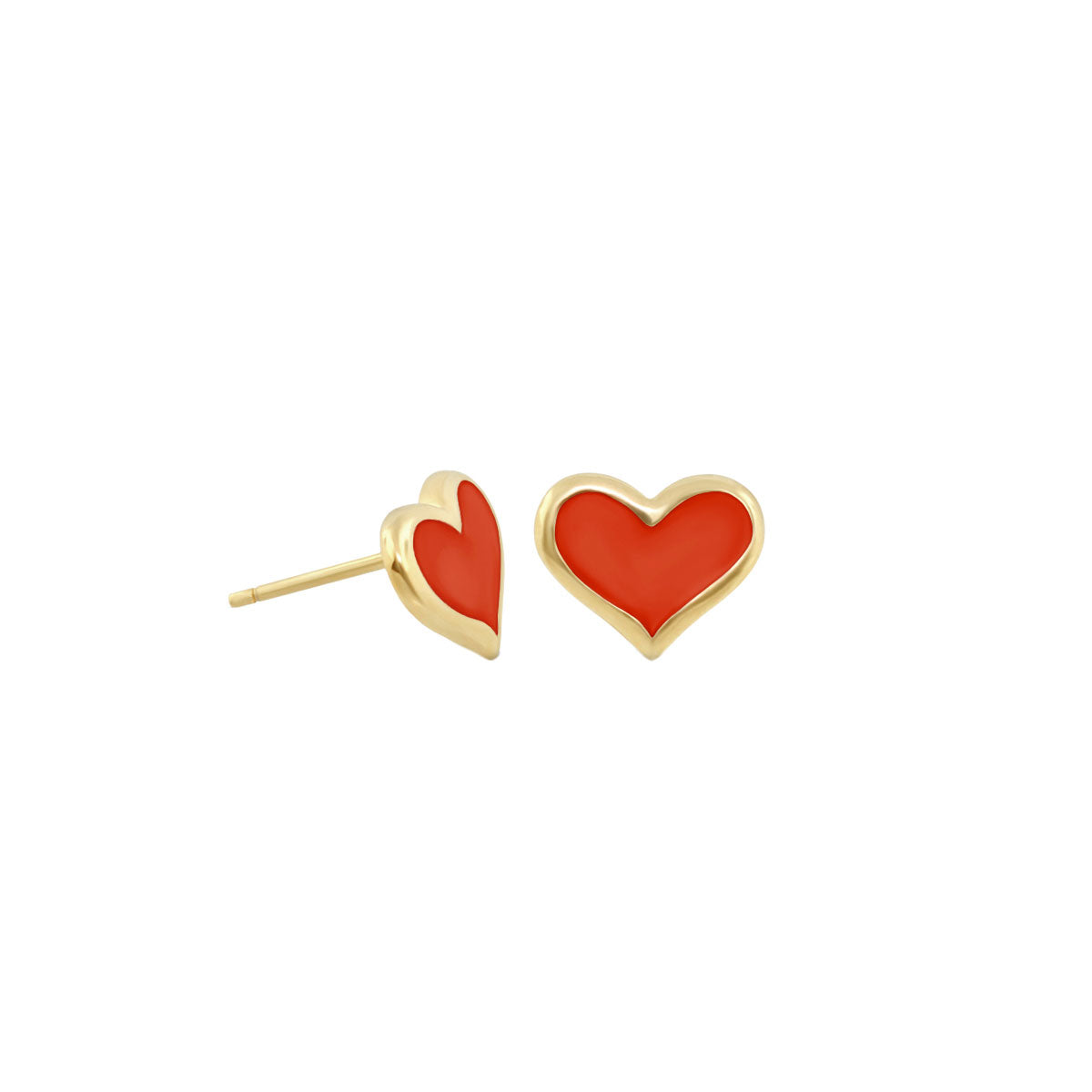 Pair of Heart Enamel Stud Earrings goldtone red enamel by Lauren G Adams Girl's Collection on Tampa Home & Garden Store