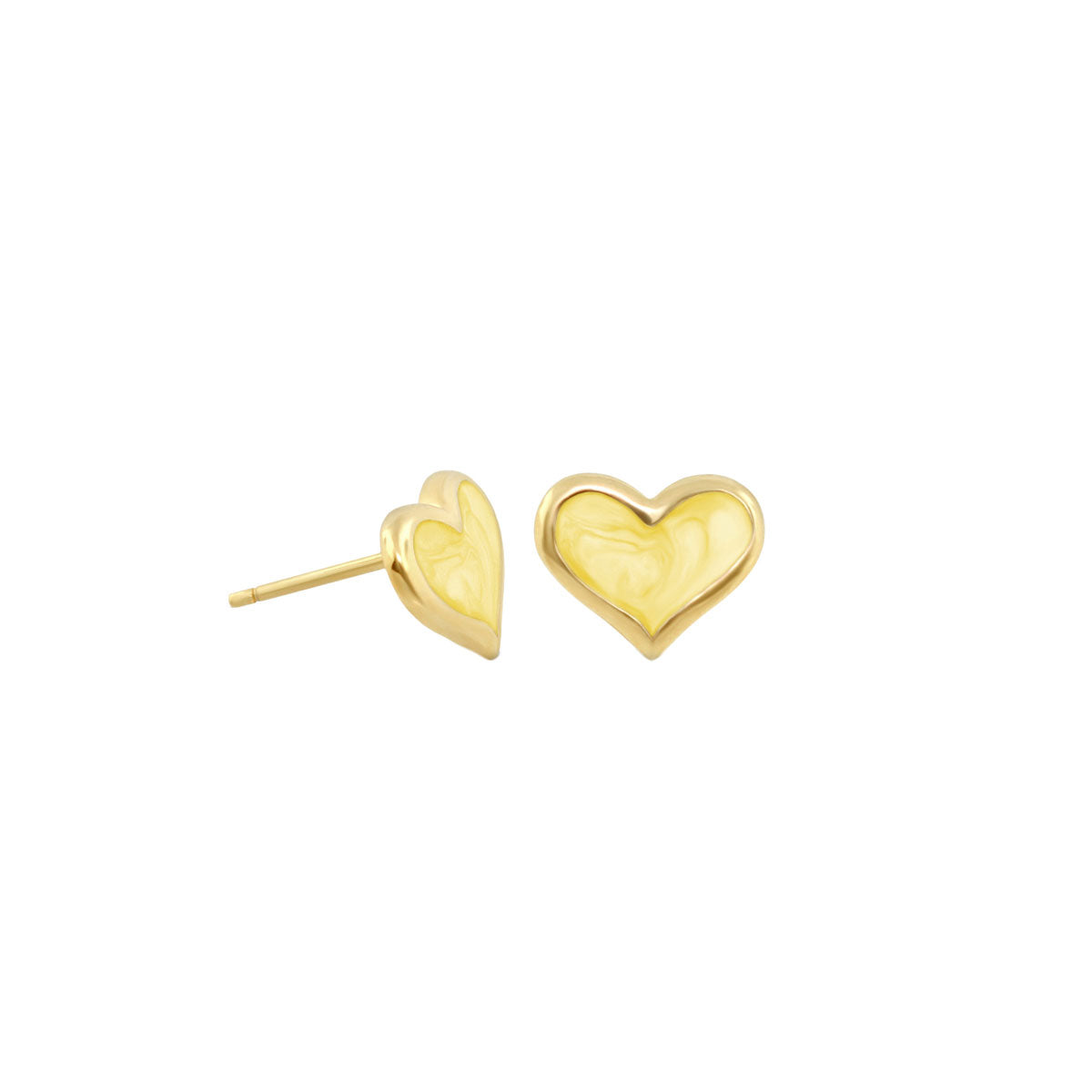 Heart Enamel Stud Earrings pair, gold-tone enamel hearts, Lauren G Adams on Tampa Home & Garden Store