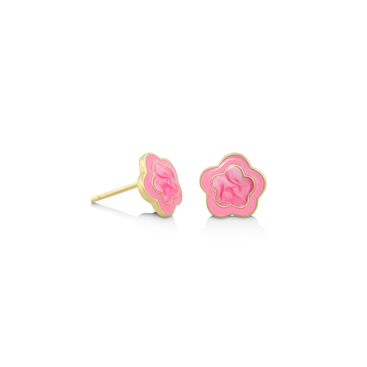 Girls Daisy Earrings (pair) by Lauren G Adams, .925 sterling silver with pink enamel petals on Tampa Home & Garden Store