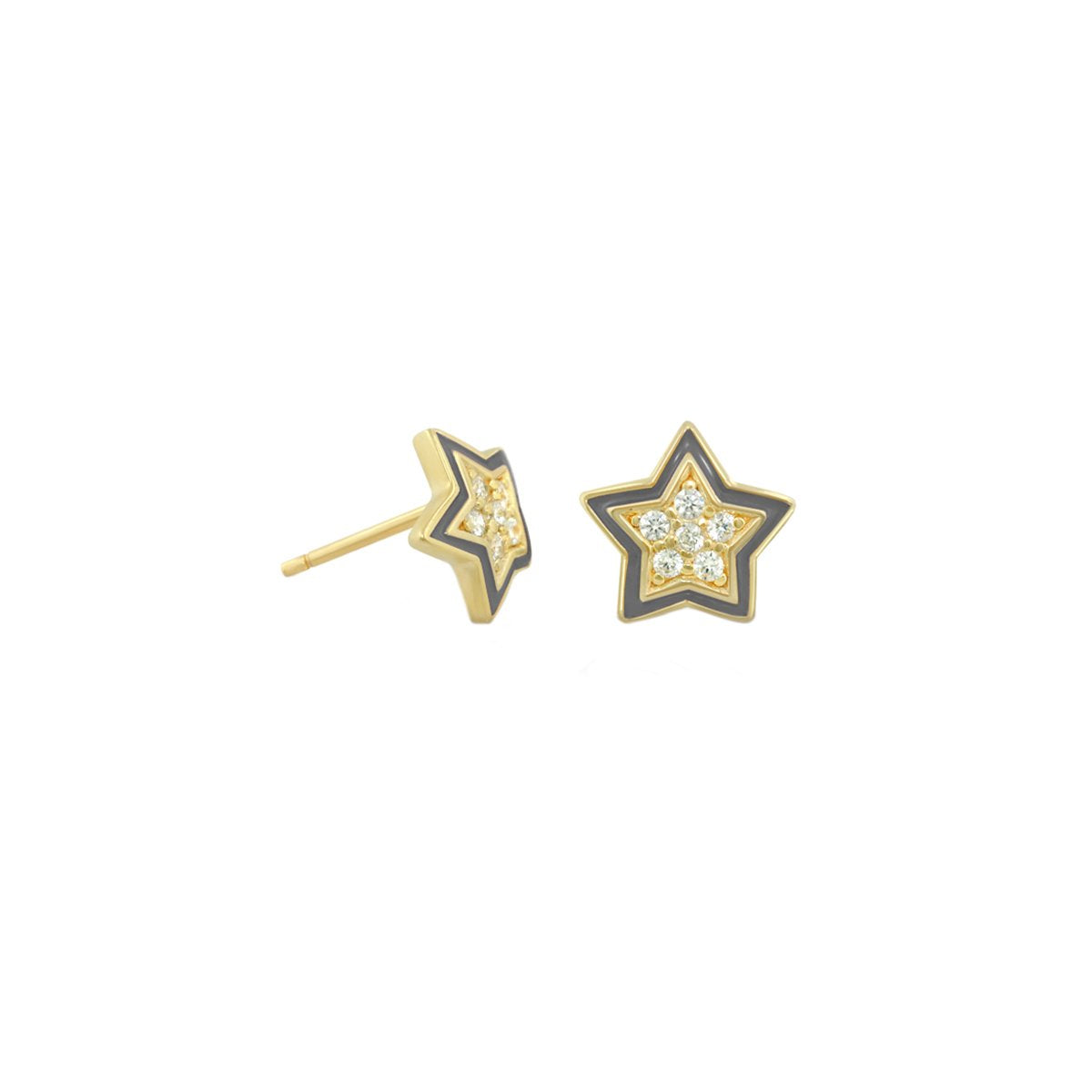 Children's Pave Star Earrings pair by Lauren G Adams gold-tone star studs with pave crystals on Tampa Home & Garden Store