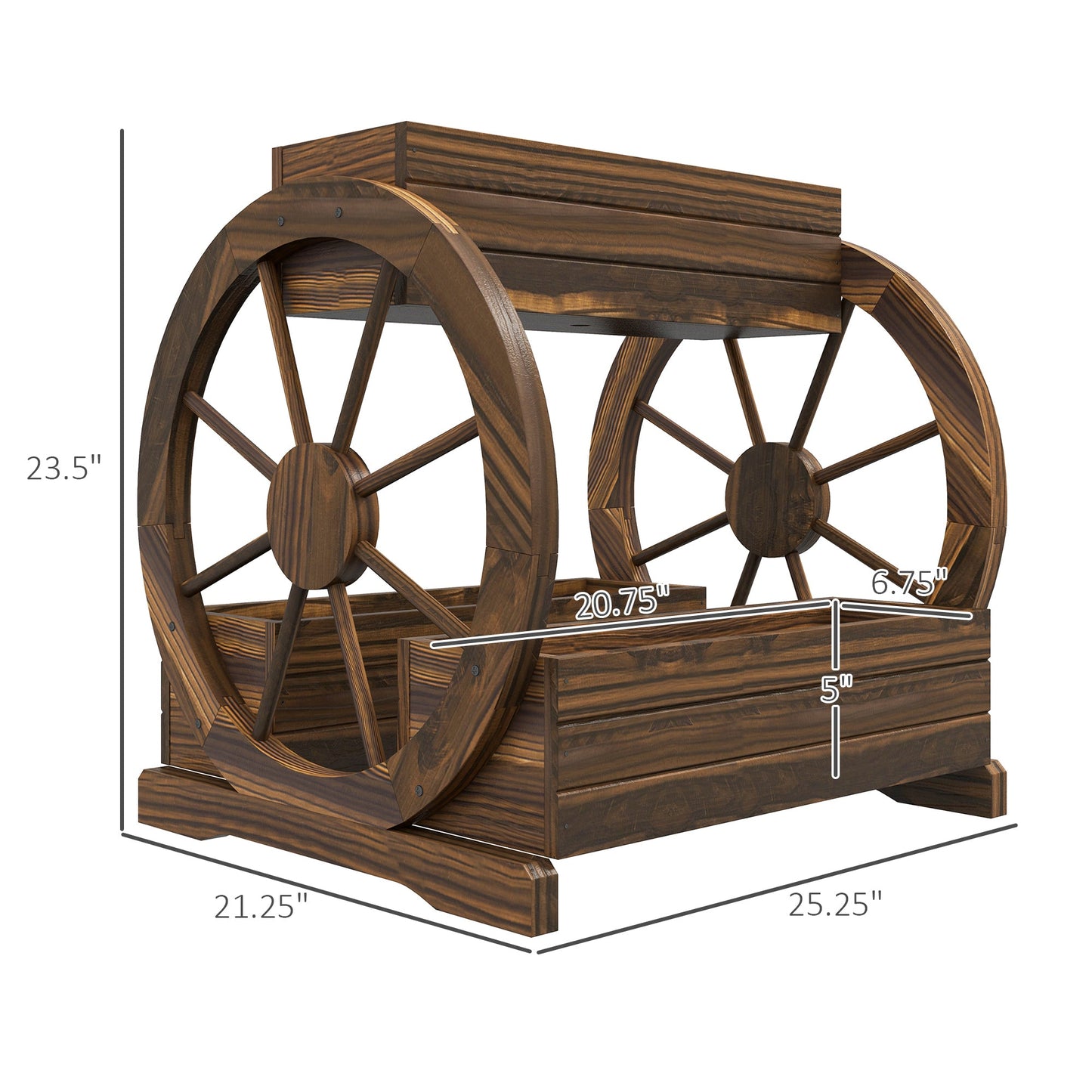 Vintage Wooden Wagon Planter and Garden Bed