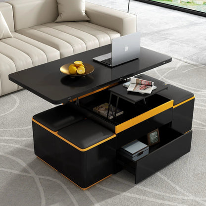 Lift Top Coffee Table with Storage Stools