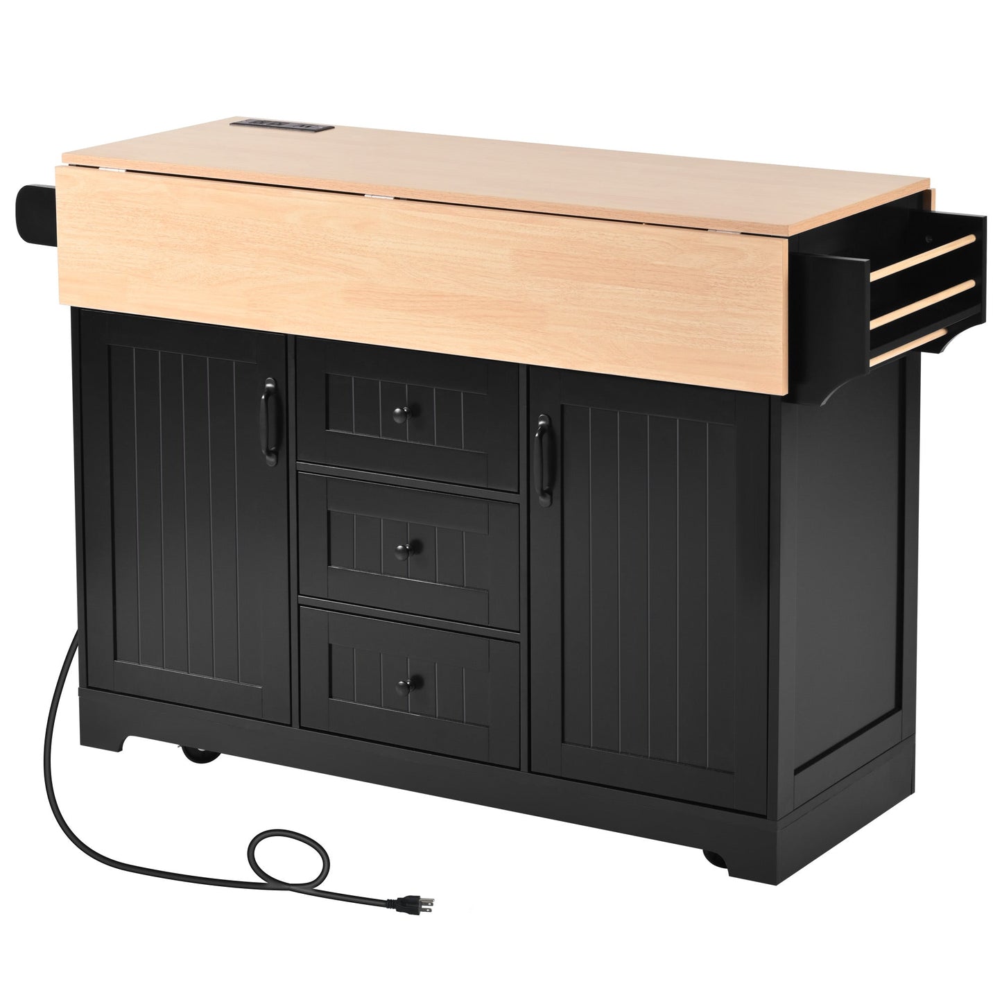 Sturdy Kitchen Island and Drop Leaf Table
