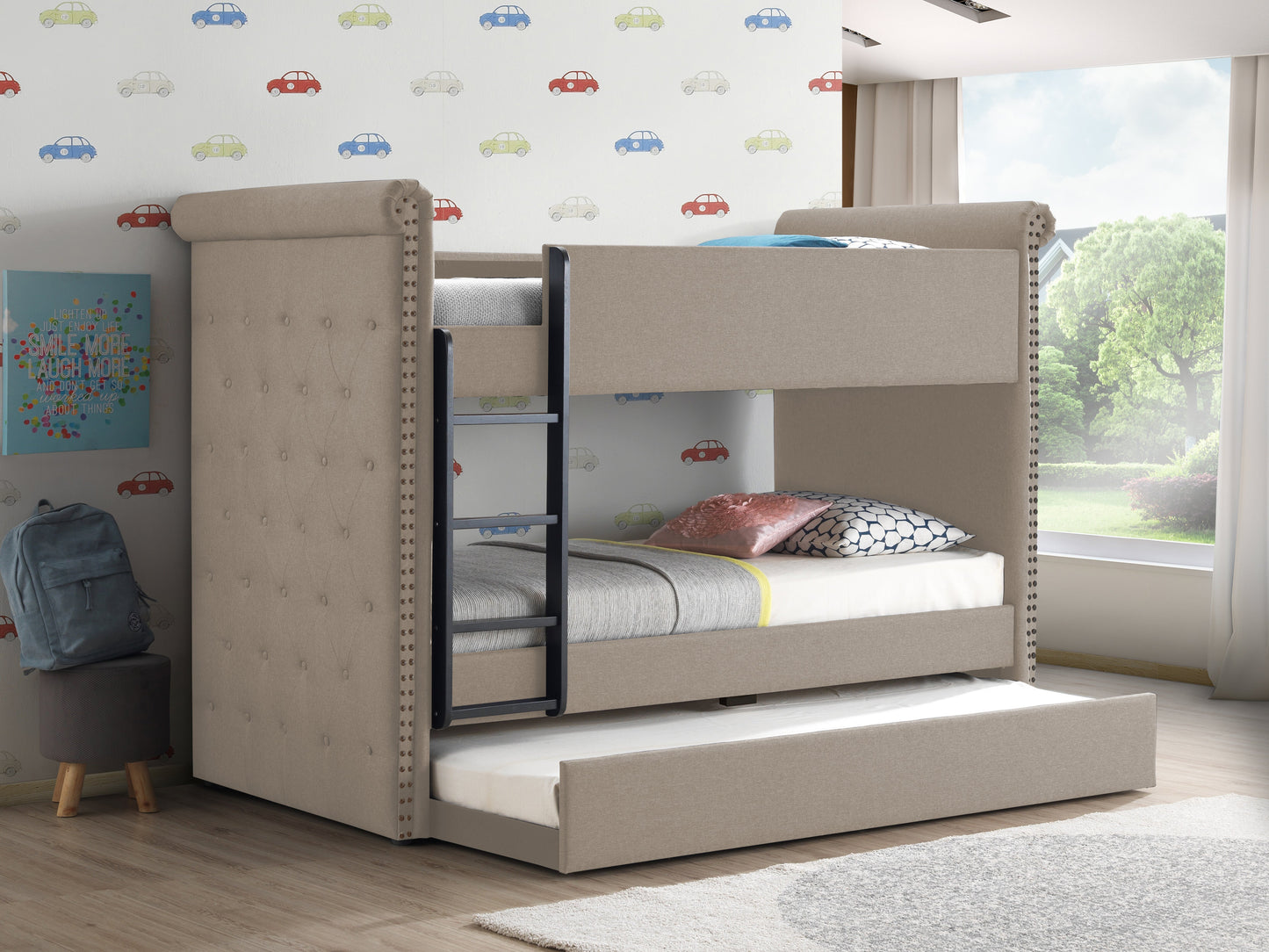 Romana Fabric Bed Frame And Tufted Headboard