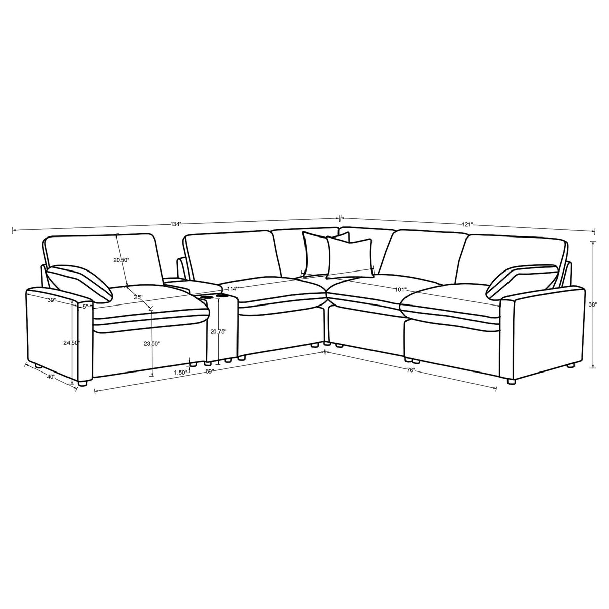 Hollander 6 Piece Modular Power Reclining Sectional Dark Gray blueprint HouseOfZazla on Tampa Home & Garden Store