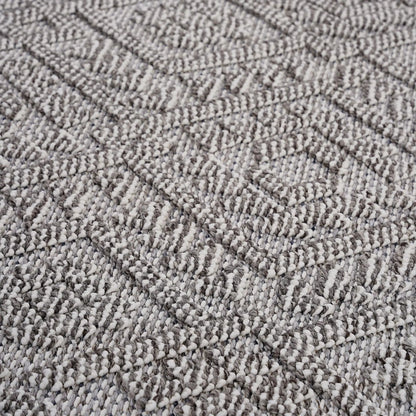 Guros traditional indoor outdoor area rug gray ivory loop-pile texture on Tampa Home & Garden Store