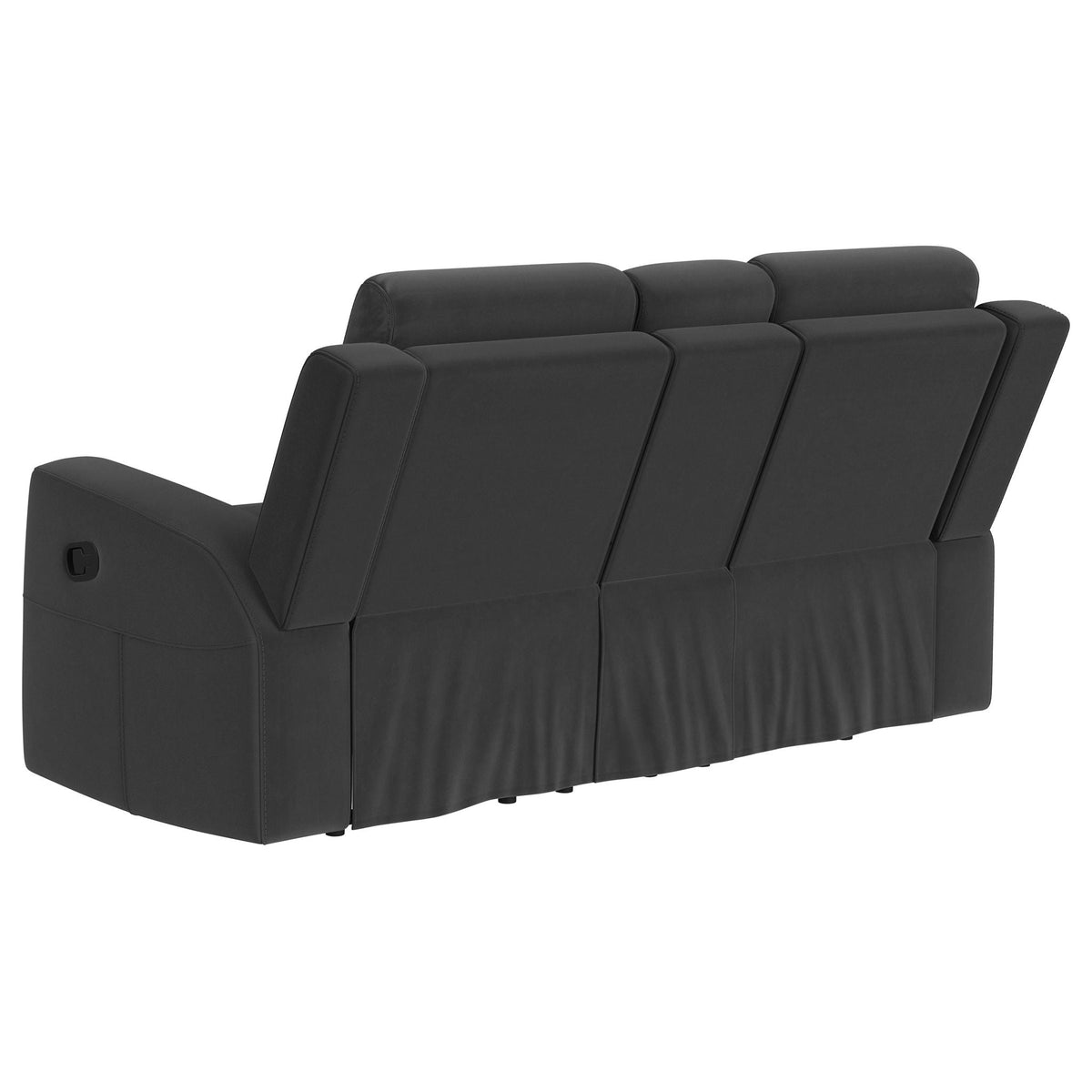 Slater 2-piece reclining sofa set with manual recline in dark gray upholstery on Tampa Home & Garden Store