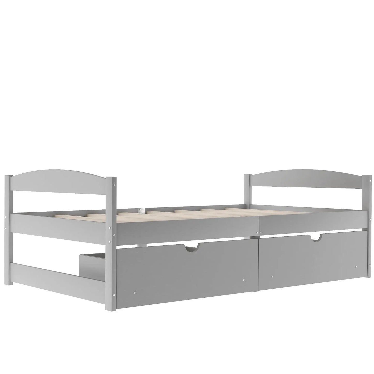Platform bed with 2 drawers in gray finish by Unique Piece Furniture, storage bed on Tampa Home & Garden Store