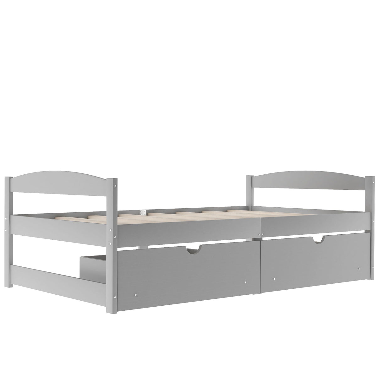 Platform bed with 2 gray under-bed drawers, HouseOfZazla storage bed on Tampa Home & Garden Store