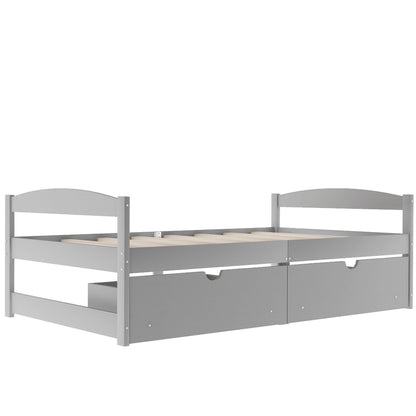 Platform bed with 2 gray under-bed drawers, HouseOfZazla storage bed on Tampa Home & Garden Store