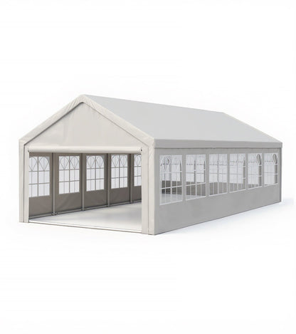 20x40 HouseOfZazla carport canopy party tent with gray roof and arched windowed sidewalls on Tampa Home & Garden Store