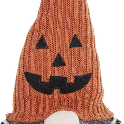 Sitting Gnome with Knit Hat for Halloween Decor