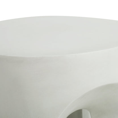Outdoor MGO Round Top Side Table antique white by HouseOfZazla on Tampa Home & Garden Store