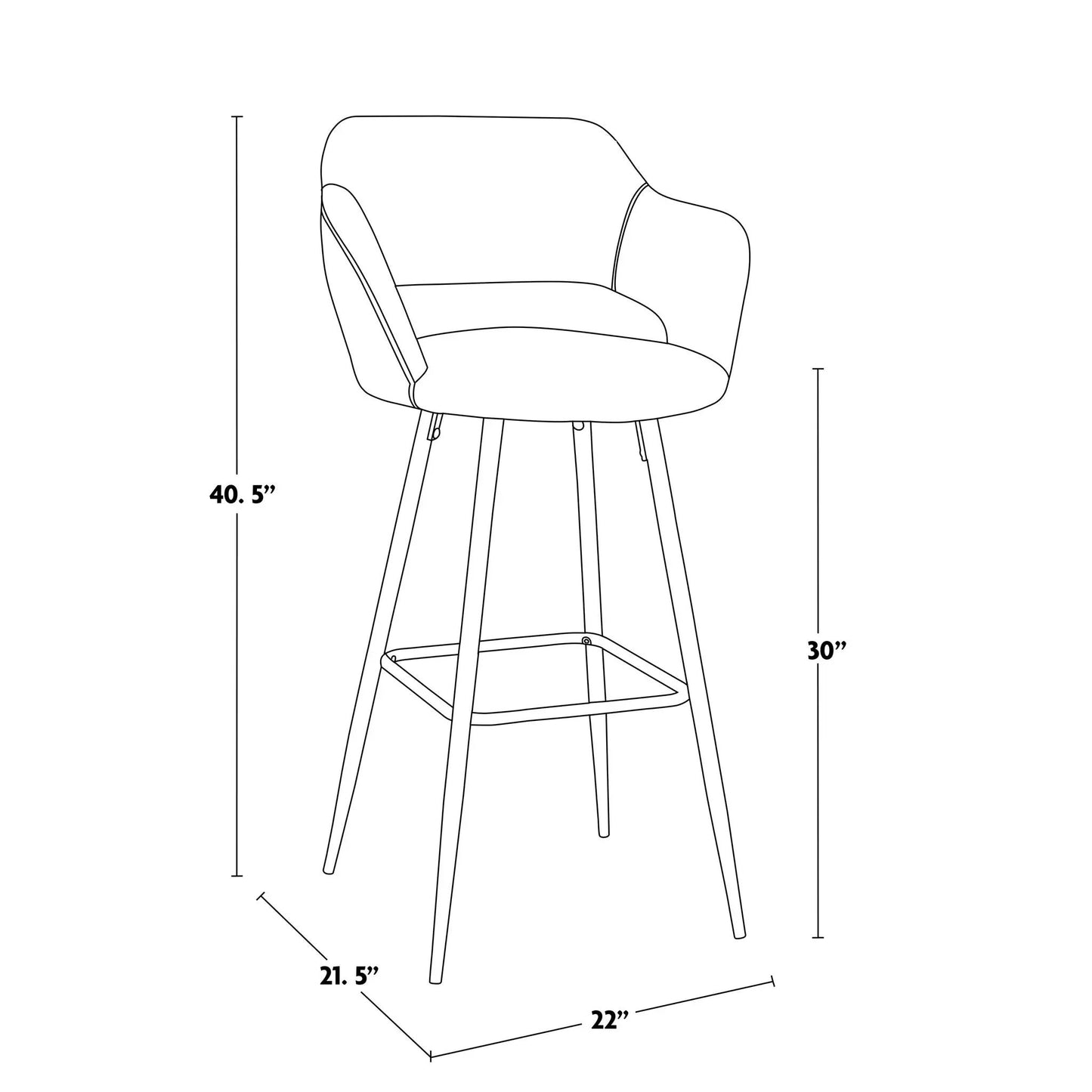 Margarite Contemporary Barstool Set of 2
