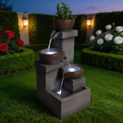 LED Outdoor Garden Waterfall Fountain and Lights