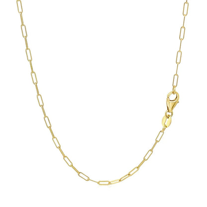 14K yellow gold paperclip chain necklace 1.5mm with lobster clasp by Bids.com on Tampa Home & Garden Store