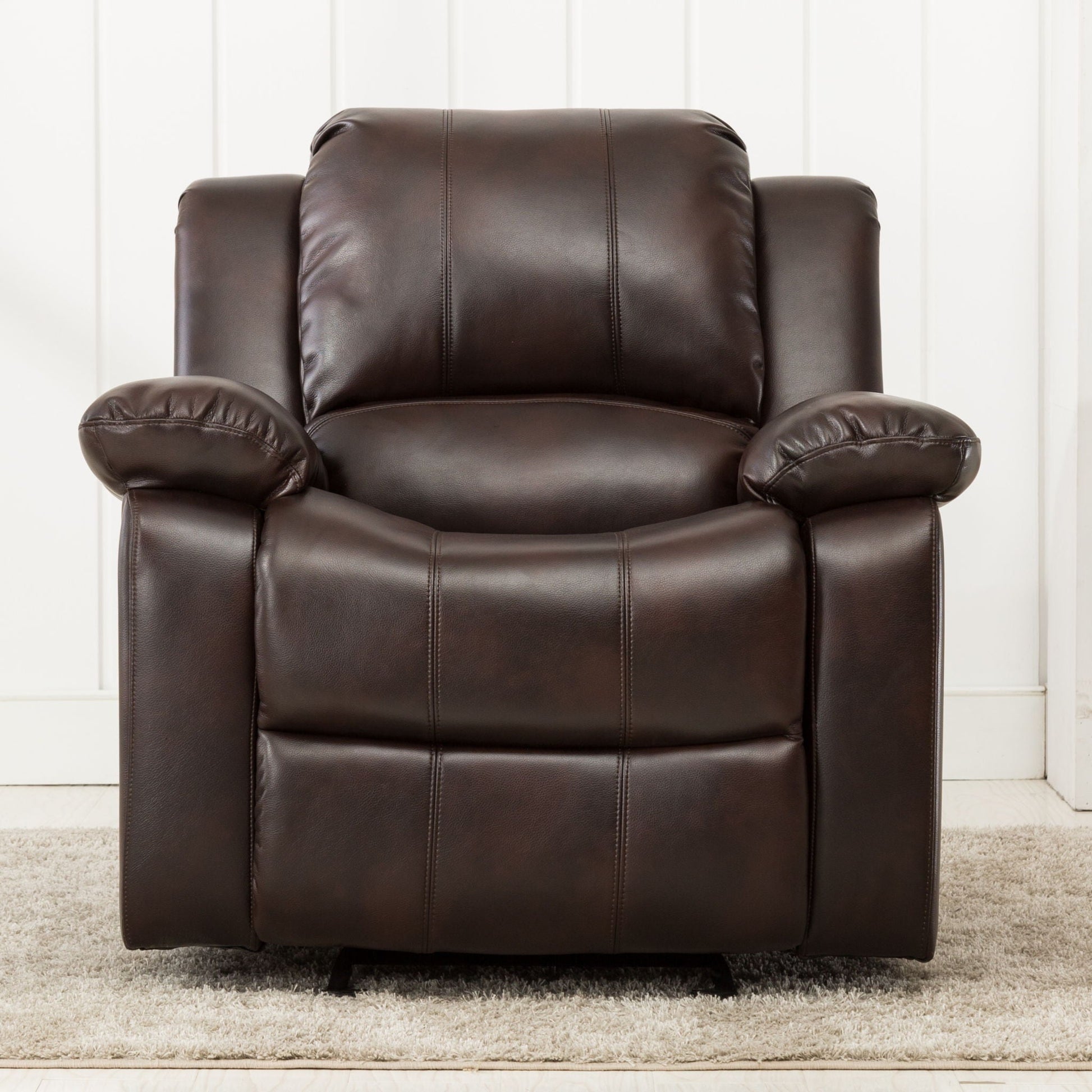 Charlotte Glider Recliner in dark brown leather by HouseOfZazla on Tampa Home & Garden Store