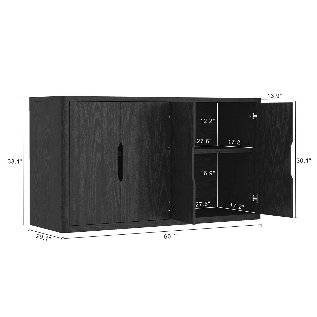 Rivington Sideboard dark finish with soft close doors and adjustable shelves HouseOfZazla on Tampa Home & Garden Store