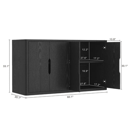 Rivington Sideboard dark finish with soft close doors and adjustable shelves HouseOfZazla on Tampa Home & Garden Store