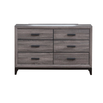 Mirage 5 Piece Bedroom Set dresser by HouseOfZazla in dark gray wood grain with black hardware on Tampa Home & Garden Store