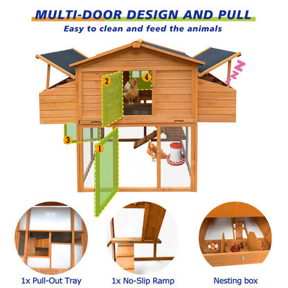 Outdoor Wooden Chicken House and Nesting Box