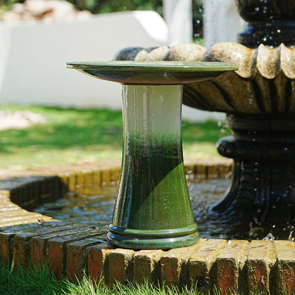 17 Inch Ceramic Bird Bath For Garden And Patio