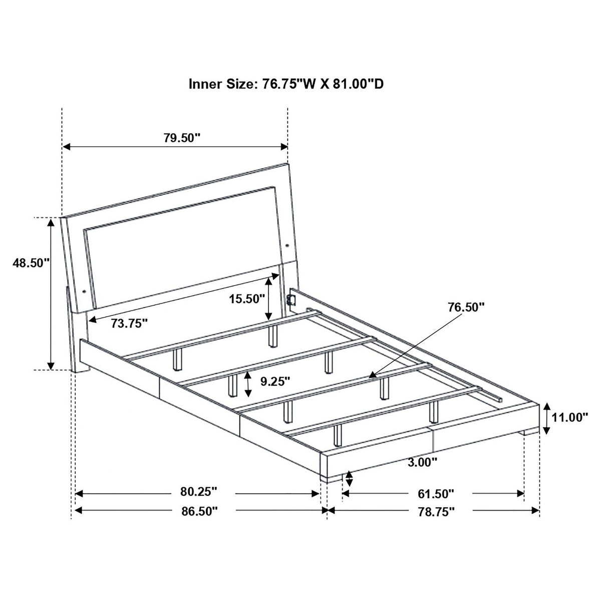 Strick & Bolton high gloss panel bed with LED lights, upholstered platform bed frame by HouseOfZazla on Tampa Home & Garden Store