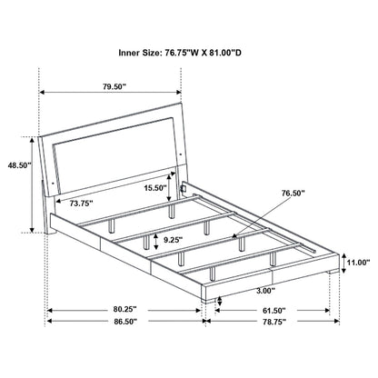 Strick & Bolton high gloss panel bed with LED lights, upholstered platform bed frame by HouseOfZazla on Tampa Home & Garden Store