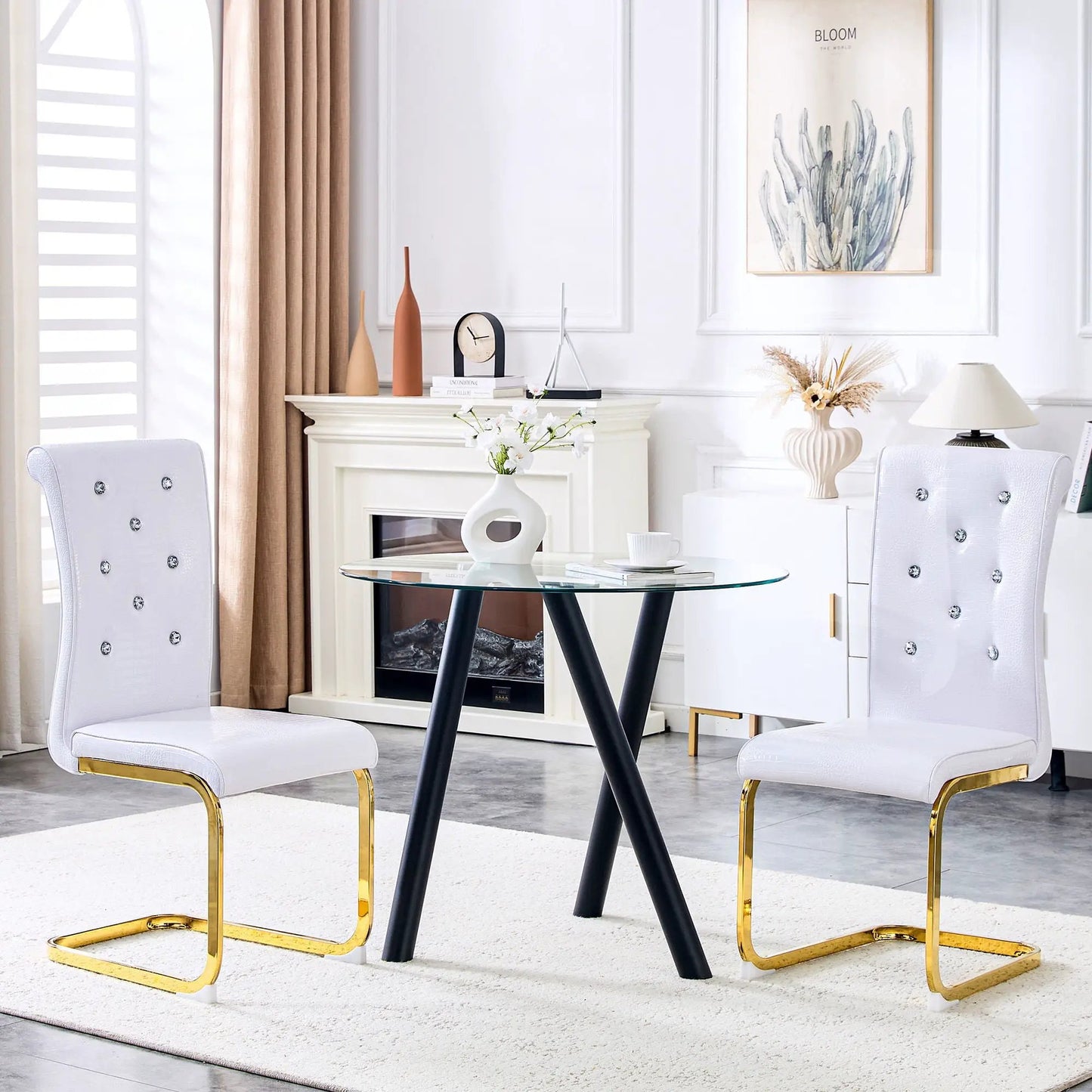 Elegant Faux Alligator Upholstered Dining Chairs