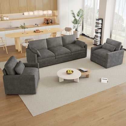 Cloud Sofa Set 3-piece grey fabric living room set by Unique Piece Furniture on Tampa Home & Garden Store
