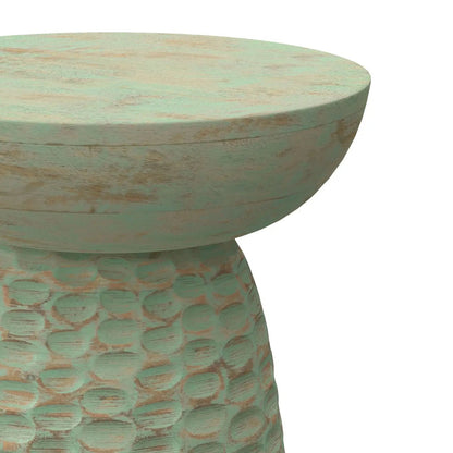 Boyd Handcrafted Accent Table mint green distressed finish Unique Piece Furniture on Tampa Home & Garden Store