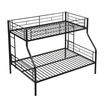 Modern metal bunk bed frame in black with guard rails and ladder by Unique Piece Furniture on Tampa Home & Garden Store