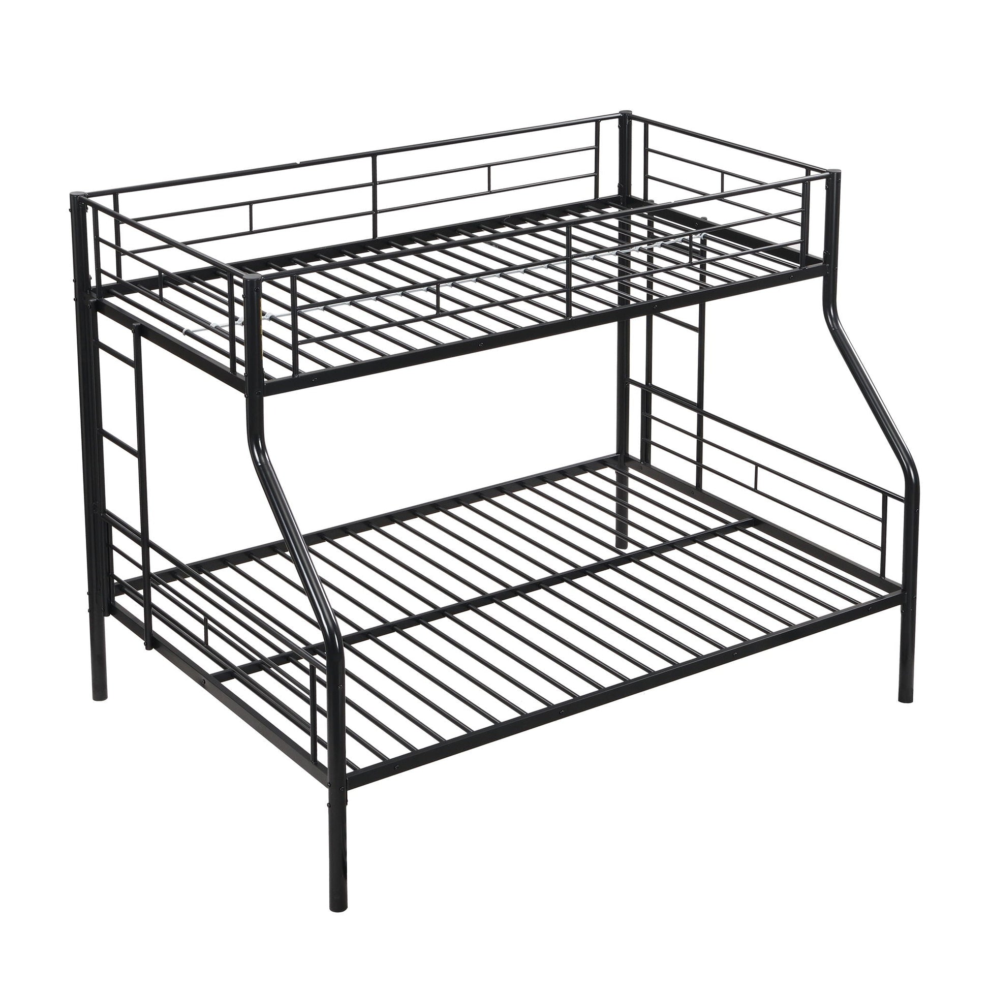 Twin over full bunk bed frame in black metal with large under-bed storage on Tampa Home & Garden Store