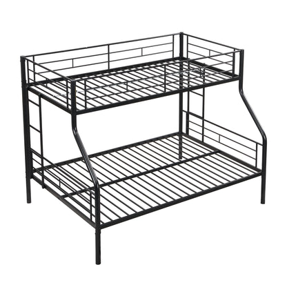 Twin over full bunk bed frame in black metal with large under-bed storage on Tampa Home & Garden Store