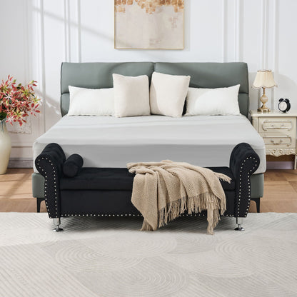 Storage bench teal upholstery with crystal button accents and studded trim, by HouseOfZazla on Tampa Home & Garden Store