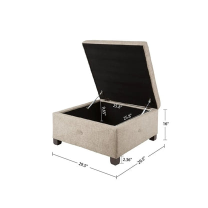Aspen storage ottoman with soft-close lid; beige exterior by Unique Piece Furniture on Tampa Home & Garden Store